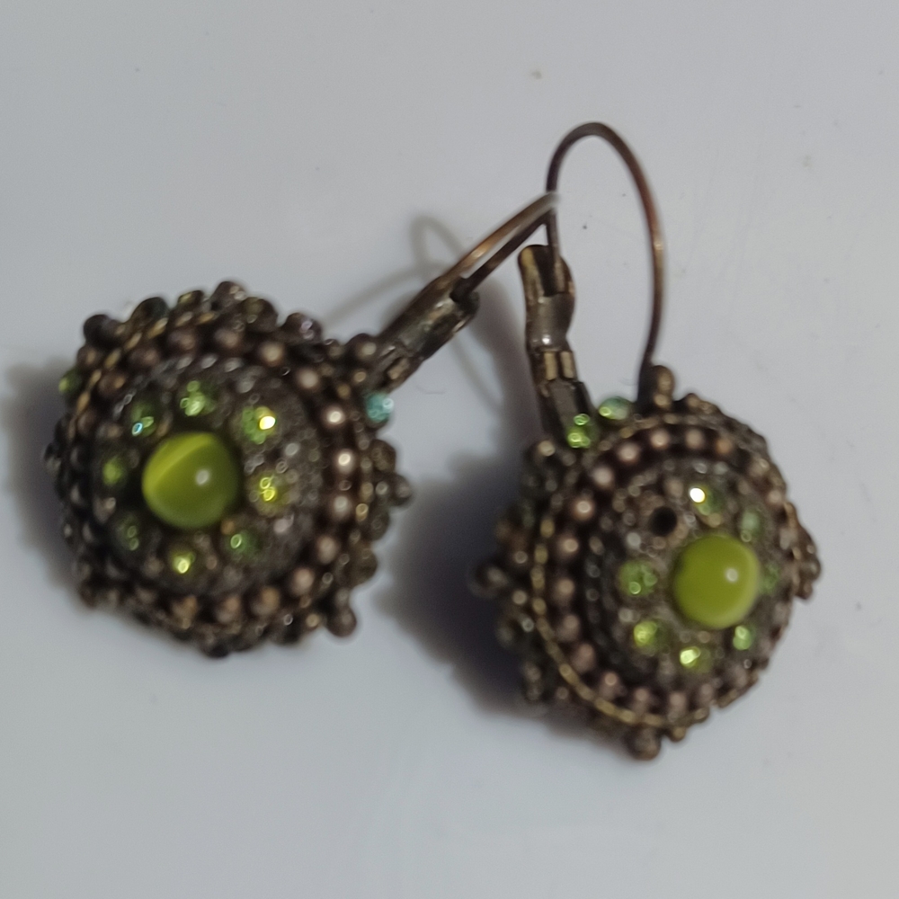 Elegant Green Beaded Earrings